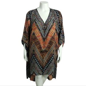 CATO Festival Boho Oversized Geometric Kaftan Dress Pancho Women's 22/24W Kimono